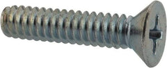 Value Collection - #10-24 UNC, 7/8" OAL Phillips Drive Machine Screw - Flat Head, Grade 2 Steel, Zinc-Plated Finish, Without Washer - Eagle Tool & Supply