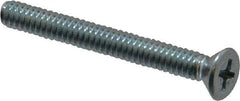 Value Collection - #10-24 UNC, 1-3/4" OAL Phillips Drive Machine Screw - Flat Head, Grade 2 Steel, Zinc-Plated Finish, Without Washer - Eagle Tool & Supply