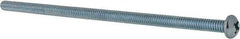 Value Collection - 1/4-20 UNC, 6" Length Under Head Phillips Drive Machine Screw - Round Head, Grade 2 Steel, Zinc-Plated Finish, Without Washer - Eagle Tool & Supply