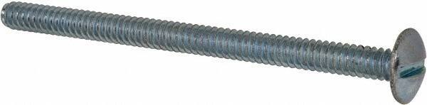 Value Collection - #6-32 UNC, 2" Length Under Head Slotted Drive Machine Screw - Truss Head, Grade 2 Steel, Zinc-Plated Finish, Without Washer - Eagle Tool & Supply