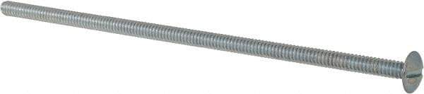 Value Collection - #6-32 UNC, 4" Length Under Head Slotted Drive Machine Screw - Truss Head, Grade 2 Steel, Zinc-Plated Finish, Without Washer - Eagle Tool & Supply