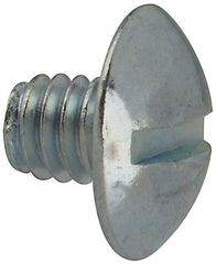 Value Collection - #8-32 UNC, 3/16" Length Under Head Slotted Drive Machine Screw - Truss Head, Grade 2 Steel, Zinc-Plated Finish, Without Washer - Eagle Tool & Supply