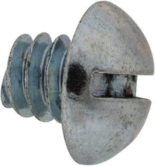 Value Collection - #10-24 UNC, 3/16" Length Under Head Slotted Drive Machine Screw - Round Head, Grade 2 Steel, Zinc-Plated Finish, Without Washer - Eagle Tool & Supply