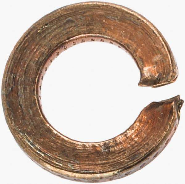 Value Collection - #5, 0.127" ID, 0.031" Thick Split Lock Washer - Silicon Bronze, Uncoated, 0.127" Min ID, 0.133" Max ID, 0.236" Max OD - Eagle Tool & Supply