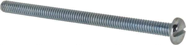 Value Collection - #8-32 UNC, 2-1/2" Length Under Head Slotted Drive Machine Screw - Pan Head, Grade 2 Steel, Zinc-Plated Finish, Without Washer - Eagle Tool & Supply