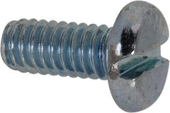 Value Collection - #12-24 UNC, 1/2" Length Under Head Slotted Drive Machine Screw - Pan Head, Grade 2 Steel, Zinc-Plated Finish, Without Washer - Eagle Tool & Supply
