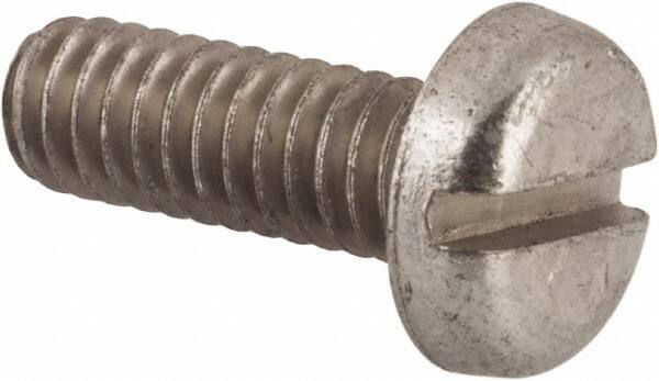 Value Collection - #12-24 UNC, 5/8" Length Under Head Slotted Drive Machine Screw - Pan Head, Grade 2 Steel, Zinc-Plated Finish, Without Washer - Eagle Tool & Supply