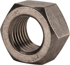 Value Collection - 1-3/8 - 6 UNC Stainless Steel Right Hand Hex Nut - 2-1/16" Across Flats, 1-11/64" High, Uncoated - Eagle Tool & Supply