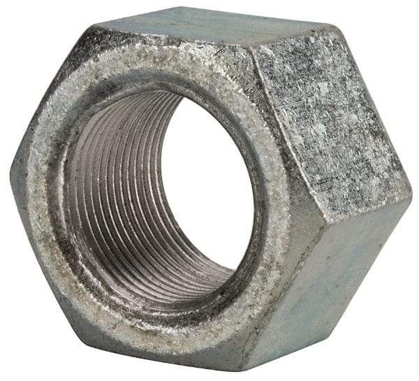 Value Collection - 1-3/8 - 12 UNF Steel Right Hand Hex Nut - 2-1/16" Across Flats, 1-11/64" High, Zinc Clear Finish - Eagle Tool & Supply