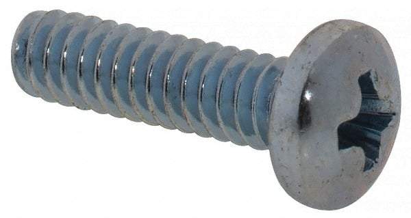 Value Collection - #4-40 UNC, 7/16" Length Under Head Phillips Drive Machine Screw - Pan Head, Grade 2 Steel, Zinc-Plated Finish, Without Washer - Eagle Tool & Supply