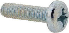 Value Collection - #12-24 UNC, 7/8" Length Under Head Phillips Drive Machine Screw - Pan Head, Grade 2 Steel, Zinc-Plated Finish, Without Washer - Eagle Tool & Supply
