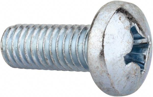 Value Collection - 3/8-16 UNC, 1" Length Under Head Phillips Drive Machine Screw - Pan Head, Grade 2 Steel, Zinc-Plated Finish, Without Washer - Eagle Tool & Supply