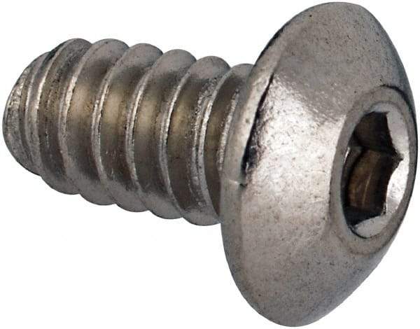 Value Collection - #6-32 UNC Hex Socket Drive, Button Screw - Grade 316 Stainless Steel, Uncoated, 1/4" Length Under Head - Eagle Tool & Supply