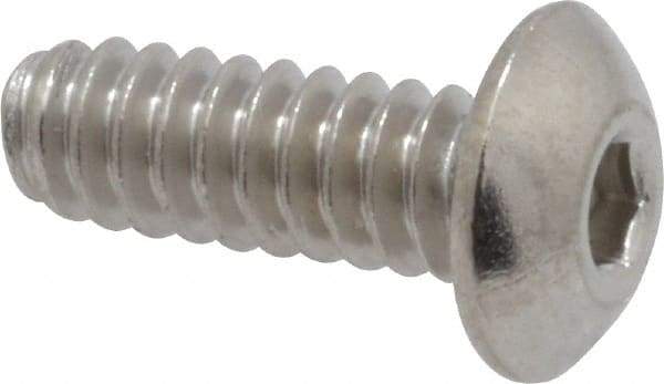 Value Collection - #6-32 UNC Hex Socket Drive, Button Screw - Grade 316 Stainless Steel, Uncoated, 3/8" Length Under Head - Eagle Tool & Supply