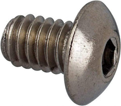Value Collection - #8-32 UNC Hex Socket Drive, Button Screw - Grade 316 Stainless Steel, Uncoated, 1/4" Length Under Head - Eagle Tool & Supply
