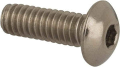 Value Collection - #8-32 UNC Hex Socket Drive, Button Screw - Grade 316 Stainless Steel, Uncoated, 1/2" Length Under Head - Eagle Tool & Supply