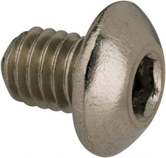 Value Collection - #10-32 UNF Hex Socket Drive, Button Screw - Grade 316 Stainless Steel, Uncoated, 1/4" Length Under Head - Eagle Tool & Supply