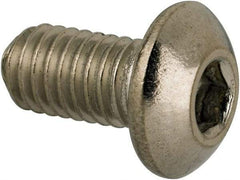 Value Collection - #10-32 UNF Hex Socket Drive, Button Screw - Grade 316 Stainless Steel, Uncoated, 3/8" Length Under Head - Eagle Tool & Supply