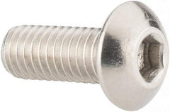 Value Collection - #10-32 UNF Hex Socket Drive, Button Screw - Grade 316 Stainless Steel, Uncoated, 1/2" Length Under Head - Eagle Tool & Supply