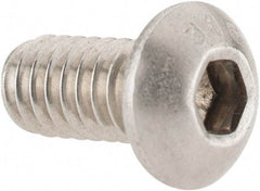 Value Collection - 1/4-20 UNC Hex Socket Drive, Button Screw - Grade 316 Stainless Steel, Uncoated, 1/2" Length Under Head - Eagle Tool & Supply