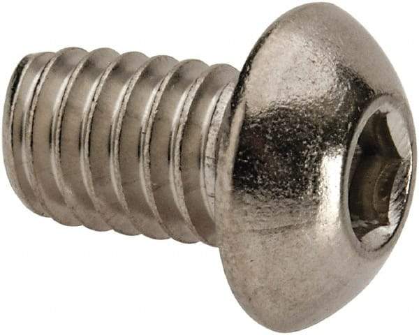 Value Collection - 5/16-18 UNC Hex Socket Drive, Button Screw - Grade 316 Stainless Steel, Uncoated, 1/2" Length Under Head - Eagle Tool & Supply