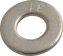 Value Collection - #12 Screw, Grade 316 Stainless Steel Standard Flat Washer - 1/4" ID x 9/16" OD, 0.065" Thick, Plain Finish - Eagle Tool & Supply