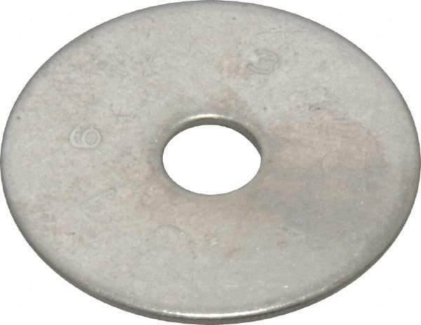 Value Collection - 1/4" Screw, Grade 316 Stainless Steel Fender Flat Washer - 1/4" ID x 1-1/4" OD, 0.057" Thick, Plain Finish - Eagle Tool & Supply