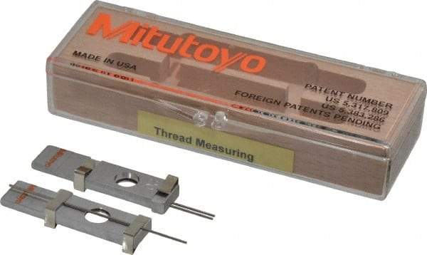 Mitutoyo - 20 TPI, 0.05 Inch Pitch, 2-1/4 Inch Long, Thread Pitch Diameter Measuring Wire - 0.0289 Inch Nominal Best Wire Diameter, 0.0433 Inch Nominal Constant, 3 Pieces - Eagle Tool & Supply