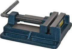 Interstate - 3-13/16" Jaw Opening Capacity x 1" Throat Depth, Horizontal Drill Press Vise - 4" Wide x 1" High Jaw, Stationary Base, Standard Speed, 8.46" OAL x 2.05" Overall Height, Cast Iron - Eagle Tool & Supply
