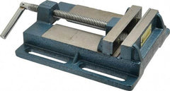 Interstate - 4-5/8" Jaw Opening Capacity x 1" Throat Depth, Horizontal Drill Press Vise - 5" Wide x 1" High Jaw, Stationary Base, Standard Speed, 9.65" OAL x 2.33" Overall Height, Cast Iron - Eagle Tool & Supply