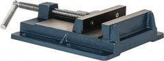 Interstate - 5-1/2" Jaw Opening Capacity x 1-7/64" Throat Depth, Horizontal Drill Press Vise - 6" Wide x 1-7/64" High Jaw, Stationary Base, Standard Speed, 10.86" OAL x 2.4" Overall Height, Cast Iron - Eagle Tool & Supply
