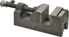 Palmgren - 1-1/2" Jaw Opening Capacity x 1" Throat Depth, Horizontal Drill Press Vise - 1-1/2" Wide Jaw, Stationary Base, Standard Speed, 5-1/8" OAL x 1-13/16" Overall Height, Cast Iron - Eagle Tool & Supply