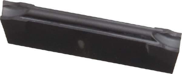 Kennametal - A4C3 CF KC5025 Grade, 0.1201" Cutting Width, Carbide Cutoff Insert - 10° Right Hand Lead Angle, 0.0079" Cnr Rad, TiAlN Coated - Eagle Tool & Supply