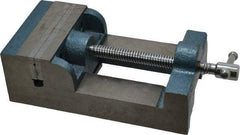 Interstate - 3-3/4" Jaw Opening Capacity x 1-13/64" Throat Depth, Horizontal Drill Press Vise - 4-1/2" Wide x 1.2" High Jaw, Stationary Base, Standard Speed, 10-1/4" OAL x 3" Overall Height, Cast Iron - Eagle Tool & Supply
