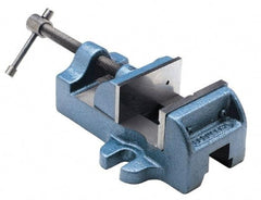 Palmgren - 1-1/2" Jaw Opening Capacity x 1" Throat Depth, Horizontal Drill Press Vise - 1-3/4" Wide Jaw, Stationary Base, Standard Speed, 4-1/2" OAL x 1-15/16" Overall Height, Cast Iron - Eagle Tool & Supply