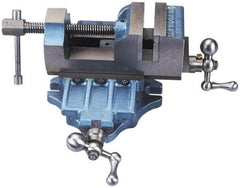 Palmgren - 3" Jaw Opening Capacity x 1-3/4" Throat Depth, Horizontal Drill Press Vise - 3" Wide Jaw, Cross Slide Base, Standard Speed, 12" OAL x 5-1/2" Overall Height, Cast Iron - Eagle Tool & Supply