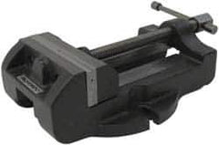 Palmgren - 4" Jaw Width, 4" Jaw Opening Capacity, Horizontal Stationary Machine Vise - Manual Operation, 1 Station, 11-3/4" Long x 3-3/8" High x 1-3/4" Deep, 1-3/4" Jaw Height, 30,000 psi Max Clamp Force, Cast Iron - Eagle Tool & Supply