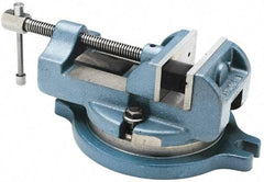 Palmgren - 4" Jaw Width, 4" Jaw Opening Capacity, Horizontal Swivel Machine Vise - Manual Operation, 1 Station, 11-3/4" Long x 4-3/4" High x 1-3/4" Deep, 1-3/4" Jaw Height, 30,000 psi Max Clamp Force, Cast Iron - Eagle Tool & Supply