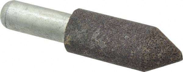 Grier Abrasives - 3/4" Diam 80 Grit 60° Included Angle Center Lap - Aluminum Oxide, Medium Grade, Extra Hard Density, Shank Mounted - Eagle Tool & Supply