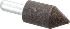 Grier Abrasives - 1" Diam 80 Grit 60° Included Angle Center Lap - Aluminum Oxide, Medium Grade, Extra Hard Density, Shank Mounted - Eagle Tool & Supply