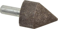 Grier Abrasives - 1-1/2" Diam 80 Grit 60° Included Angle Center Lap - Aluminum Oxide, Medium Grade, Extra Hard Density, Shank Mounted - Eagle Tool & Supply