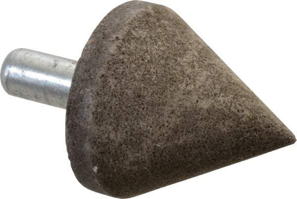 Grier Abrasives - 2" Diam 150 Grit 60° Included Angle Center Lap - Aluminum Oxide, Very Fine Grade, Extra Hard Density, Shank Mounted - Eagle Tool & Supply