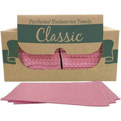 PRO-SOURCE - 1/4 Fold Food Service Wipes - Box, 22" x 12" Sheet Size, Pink - Eagle Tool & Supply