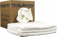 PRO-SOURCE - 40 Inch Long Virgin Terry Cotton Towels - White, Terry Cloth, Medium Lint, Box - Eagle Tool & Supply