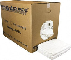 PRO-SOURCE - 40 Inch Long Virgin Terry Cotton Towels - White, Terry Cloth, Medium Lint, Box - Eagle Tool & Supply