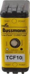 Cooper Bussmann - 300 VDC, 600 VAC, 10 Amp, Time Delay General Purpose Fuse - Plug-in Mount, 1-7/8" OAL, 100 at DC, 200 (CSA RMS), 300 (UL RMS) kA Rating - Eagle Tool & Supply