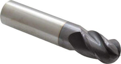 Accupro - 5/8" Diam, 7/8" LOC, 4 Flute Solid Carbide Ball End Mill - AlTiN Finish, Single End, 3" OAL, 5/8" Shank Diam, Spiral Flute - Eagle Tool & Supply