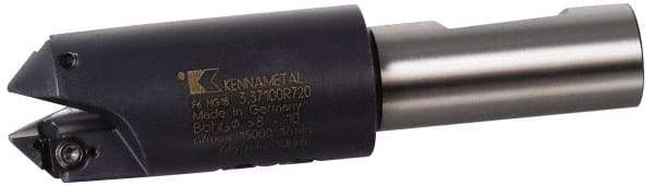 Kennametal - 6 to 8mm Diam, Whistle Notch Shank, 20mm Body Shank Diam, 45° Combo Chamfer and Countersink Drill - 8mm Drill Shank Diam, 3.42805R001 Insert, 108mm OAL - Eagle Tool & Supply