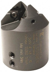 Kennametal - 4 to 6mm Diam, Hydraulic Chuck, 25.7mm Body Shank Diam, 45° Combo Chamfer and Countersink Drill - 6mm Drill Shank Diam, 3.42805R001 Insert, 49.5mm OAL - Eagle Tool & Supply