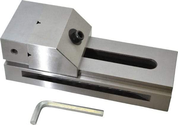 Interstate - 3-1/2" Jaw Width, 4-7/8" Jaw Opening Capacity, 1-9/16" Jaw Height, Toolmaker's Vise - Flat Jaw, 0.0002" Parallelism, 0.0002" Squareness, 9-1/4" OAL x 3.3" OAH - Eagle Tool & Supply